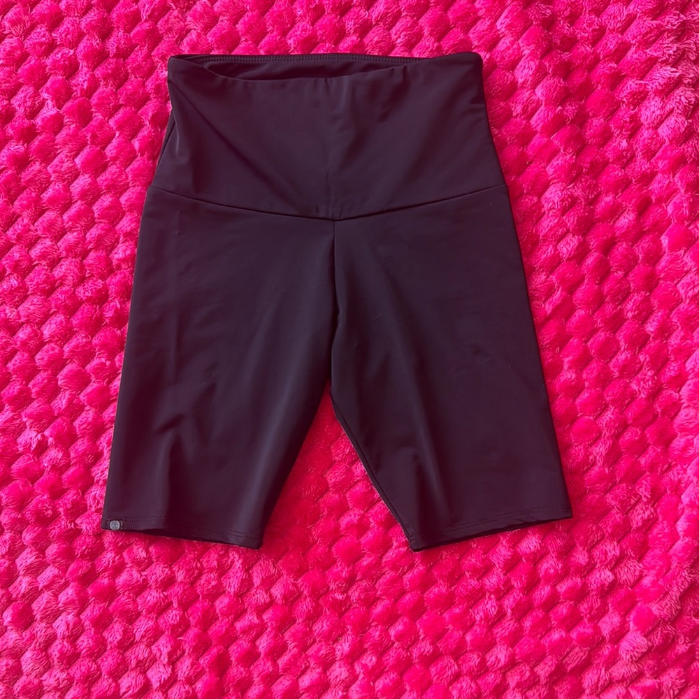 Black High-Waisted Bike Shorts with Compression Fit